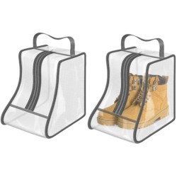 Hewnda Portable 2 Pack Boots Storage, Short Boots Storage/Protector Bag,Grey Portable waterproof storage bags are used for travel storage, under the bed, wardrobe, shoe cabinet and other home storage