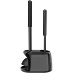 SetSail Toilet Brush and Plunger Set, Semi-Hidden Toilet Plungers Heavy Duty Toilet Bowl Brush and Holder for Bathroom Toilet Plunger and Brush Set for Deeply Cleaning - Black