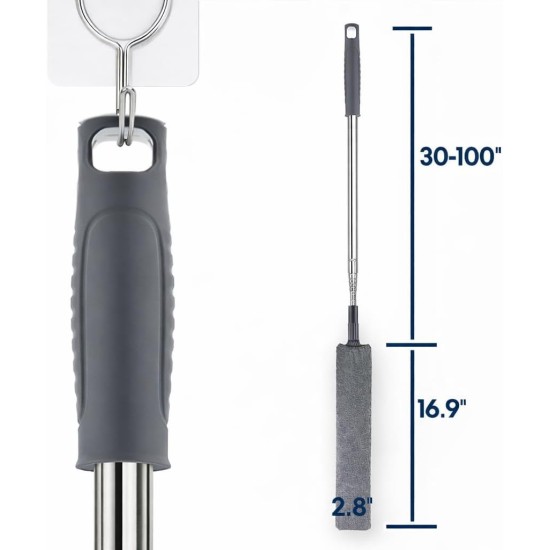 Retractable Gap Dust Cleaner with Extension Pole, Cleaning Tools with 3 Microfiber Dusting Cloths, Extendable Long Handle Duster for Cleaning Under Refrigerator Furniture Appliance Retractable Gap Dust Cleaner with Extension Pole, Cleaning Tools with 3 Microfiber Dusting Cloths, Extendable Long Handle Duster for Cleaning Under Refrigerator Furniture Appliance