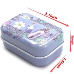 8Pcs Metal Hinged Tin Box Container Floral Farmhouse Rustic Mini Portable Small Storage Container Kit with Lid for Home Storage 2.1x1.5x1 Inch (White)