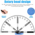 Windshield Cleaning Tool, Car Window Cleaner with Extendable Long Handle and 4 Washable Reusable Microfiber Pads, Auto Interior Exterior Glass Wiper Cleaning Kit Universal for Office and Home (Blue)