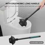 SetSail Toilet Brush and Plunger Set, Semi-Hidden Toilet Plungers Heavy Duty Toilet Bowl Brush and Holder for Bathroom Toilet Plunger and Brush Set for Deeply Cleaning - Black