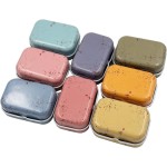 8Pcs Mini Flower Tin Trinket Jewelry Organizer Storage Box Decorative Boxes Small Metal Tins with Hinged Lids Portable Box Containers Small Storage Kit (Vintage Dessert)