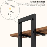 HOOBRO Floating Shelves, 15 Inch Wall Shelf Set of 2, Wall Mounted Storage Shelves 2-Tier, Hanging Bathroom Shelves, for Living Room, Bedroom, Bathroom, Kitchen, Rustic Brown and Black BF32BJ01G1