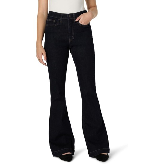 Amazon Essentials Women's High Stretch Flattering High-Rise Flare Jeans