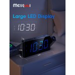 Digital Projection Alarm Clocks for Bedrooms - Large LED Display, 180° Rotatable Projector, 5-Level Dimmer,USB Charger,Battery Backup,Loud Dual Alarms for Kids Elderly,Heavy Sleepers,Snooze,12/24H,DST