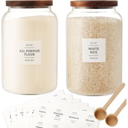 2 PCS Large Glass Jar with Airtight Lid, Glass Food Storage Jars for Tea,Spice,Cereal, Egg,Flour,Coffee and More(1 gallon/4000 ml)