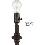 360 Lighting Carter Traditional Table 3 Piece Floor and Table Lamp Set Bronze Metal Oatmeal Drum Shade Decor for Living Room Bedroom House Bedside Nightstand Home Office Reading Family