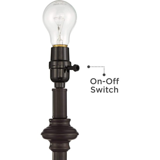 360 Lighting Carter Traditional Table 3 Piece Floor and Table Lamp Set Bronze Metal Oatmeal Drum Shade Decor for Living Room Bedroom House Bedside Nightstand Home Office Reading Family