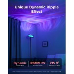 Govee Uplighter Floor Lamp for Living Room, RGBIC Ripple Projector, Floor Lamp for Bedroom, Compatible with SmartThings, Alexa, and Matter, LED Modern Corner Floor Light, Warm Cool White Standing Lamp