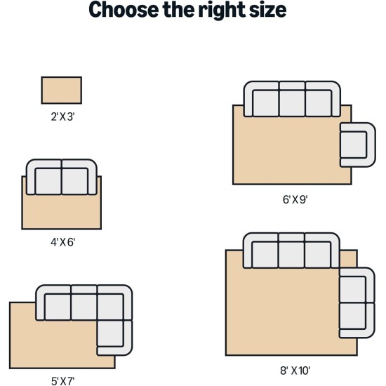 Amazon Basics Indoor Area Rug, 3D Bubble Washable Home Decor Carpet for Living Room, Bedroom, 8' W × 10' L, Beige