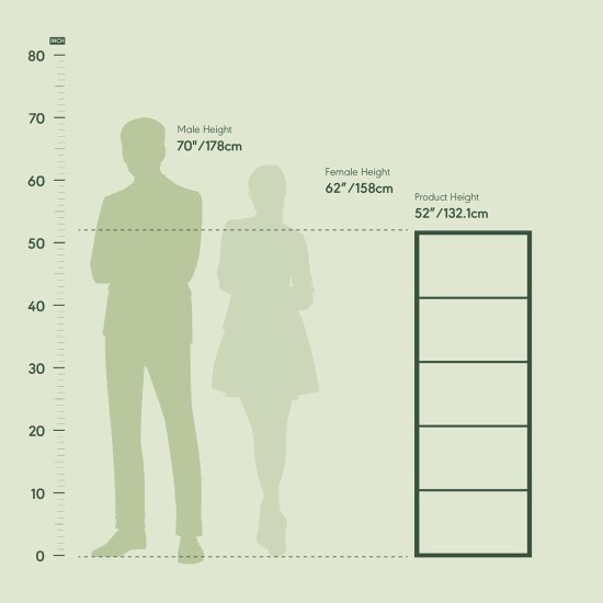 Furinno LUDER Book Shelf, 5-Cube Bookshelf, Bookcase with Open Shelf, 9.4 x 15.8 x 52, for Living Room, Bedroom, Home Office, Blackwood