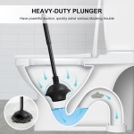 SetSail Toilet Brush and Plunger Set, Semi-Hidden Toilet Plungers Heavy Duty Toilet Bowl Brush and Holder for Bathroom Toilet Plunger and Brush Set for Deeply Cleaning - Black