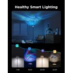 Govee Uplighter Floor Lamp for Living Room, RGBIC Ripple Projector, Floor Lamp for Bedroom, Compatible with SmartThings, Alexa, and Matter, LED Modern Corner Floor Light, Warm Cool White Standing Lamp