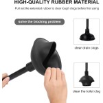 SetSail Toilet Brush and Plunger Set, Semi-Hidden Toilet Plungers Heavy Duty Toilet Bowl Brush and Holder for Bathroom Toilet Plunger and Brush Set for Deeply Cleaning - Black