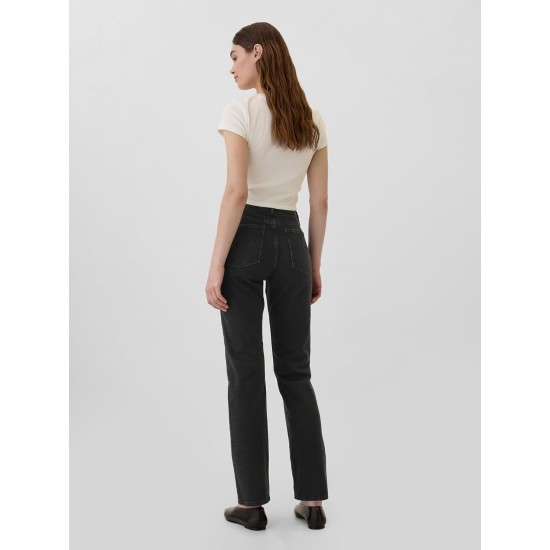 Gap Womens High Rise 90s Straight Fit Denim Jeans