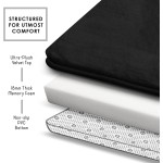 Clara Clark 3 Piece Bathroom Rugs Bath Mat Set, Velvet Memory Foam Bath Mats for Bathroom - Non-Slip, PVC Backing Bath Rugs, Washable - Dries Quickly, Black