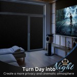 rabbitgoo Blackout Window Film, Sun Heat Blocking Privacy Cover for Glass, Removable Opaque Room Darkening Dark Black Out Window Covers Tint Shades for Home Day Sleep Light Blocker 17.5 x 78.7 Inches