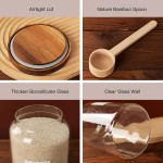 2 PCS Large Glass Jar with Airtight Lid, Glass Food Storage Jars for Tea,Spice,Cereal, Egg,Flour,Coffee and More(1 gallon/4000 ml)