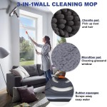 Wall Cleaner Mop with 79 Inches Long Handle, 360° Wall Washer Cleaner Tool for Walls/Ceiling Fans/Dust/Baseboard/Floors Clean, Ceiling Cleaner Tool Duster with Squeegee 6 Replacement Pads Wall Cleaner Mop with 79 Inches Long Handle, 360° Wall Washer Cleaner Tool for Walls/Ceiling Fans/Dust/Baseboard/Floors Clean, Ceiling Cleaner Tool Duster with Squeegee 6 Replacement Pads