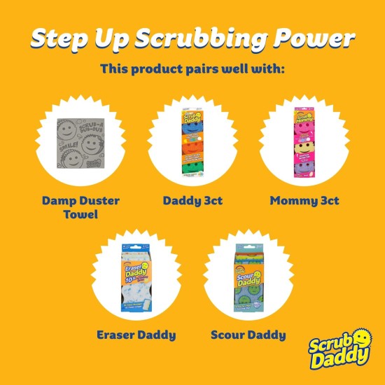 Scrub Daddy Damp Duster Dusting Sponges (8 Count) - Dust Remover for Household Cleaning - Duster for Vents, Railings & Blinds - Reusable Baseboard Cleaner Scrub Daddy Damp Duster Dusting Sponges (8 Count) - Dust Remover for Household Cleaning - Duster for Vents, Railings & Blinds - Reusable Baseboard Cleaner