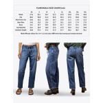 Flamingals Women's Mid Waist Straight Leg Jeans Drawstring Cropped Jeans Women Stretchy