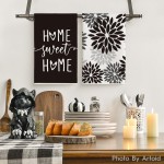 Artoid Mode Black Stripes Home Sweet Home Boho Halloween Kitchen Towels Dish Towels, 18x26 Inch Seasonal Decoration Hand Towels Set of 4
