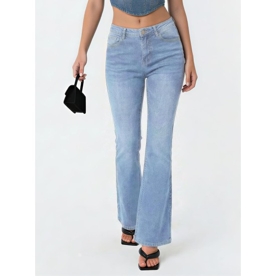 EMMIOL Flare Jeans for Women Trendy, Mid-High Waist Bootcut Bell Bottom Jeans, Stretchy Denim Y2K Pants with Pockets EMMIOL Flare Jeans for Women Trendy, Mid-High Waist Bootcut Bell Bottom Jeans, Stretchy Denim Y2K Pants with Pockets