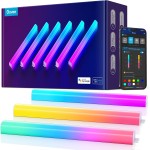 Govee Glide Wall Lights, RGBIC LED Light, Smart Gaming Light Compatible with SmartThings, RGB Lights Bar, LED Wall Lights for Bedroom, 2 Panels Set (3 Sections/Panel)