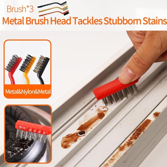 13Pcs Crevice Cleaning Brush Set, Window Groove Cleaning Brush Kit Hard Bristle for Sliding Door, Sill, Tile Lines, Shutter, Corner, Grout, Sink 13Pcs Crevice Cleaning Brush Set, Window Groove Cleaning Brush Kit Hard Bristle for Sliding Door, Sill, Tile Lines, Shutter, Corner, Grout, Sink