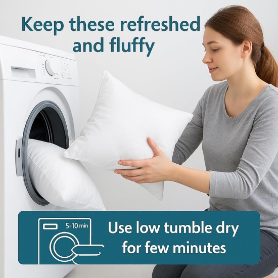 LANE LINEN 4 Pack 18x18 White Throw Pillow Inserts for Decorative Pillow Covers, Couch Pillows for Living Room, Fluffy Pillows for Bed