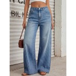 Trendy Queen Women's High Waisted Wide Leg Barrel Jeans Stretch Baggy Flare Denim Pants