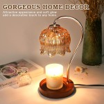 Flower Candle Warmer Lamp with Timer, Dimmable Candle Lamp Warmer, Mothers Day Birthday Gift for Women Her Mom, House Warming for New Home Decor, Lotus Wax Warmer for Yankee Candles