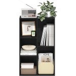 Furinno LUDER Book Shelf, 5-Cube Bookshelf, Reversible Bookcase, 9.4 x 19.5 x 31.5, for Living Room, Bedroom, Home Office, Blackwood