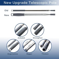 Retractable Gap Dust Cleaner with Extension Pole, Cleaning Tools with 3 Microfiber Dusting Cloths, Extendable Long Handle Duster for Cleaning Under Refrigerator Furniture Appliance