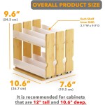 SpaceAid Bamboo Pull Out Spice Rack Organizer for Cabinet, Heavy Duty Slide Out Seasoning Kitchen Pantry Sliding Vertical Organization, 7.6" Wide, 3 Drawers(2" Wide), 2-Tier, Natural