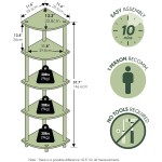 Furinno TURN-N-TUBE Corner Shelf, 5-Tier Corner Bookshelf, Open Storage Shelves, for Organization and Storage, Living Room, Home Office, Garage, Bedroom, Espresso