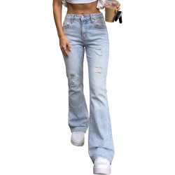 EMMIOL Women's Flare Wide Leg Jeans Stretchy High Waisted Bell Bottom 2026 Basic Bootcut Denim Pants