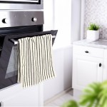Jacquotha Black and White Striped Hand Towels for Bathroom, Vintage Kitchen Decor, Guest Use, Adults & Kids, Natural Cotton, 14” x 29”