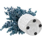 MyGift Artificial Eucalyptus Plant in Modern Gray Concrete Pots with Geometric Embossed Pattern (1, Blue)