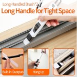 Window Track Cleaner Tools Set - 14 Pcs Window Groove Cleaning Brush Kit, Crevice Cleaning Brush for Sliding Door, Shutter, Sill, Tile Lines, Sink