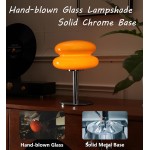 Mushroom Lamp Table Lamp for Night Stands,Mid Century Modern Desk Lamps for Bedroom, Vintage Dimmable Bedside Small Lamps, Cute Cool Home Room Aesthetic Decor for Living Room (Orange)