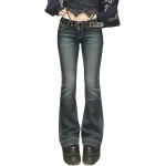 EMMIOL Bell Bottom Jeans for Women Flare Stretchy Mid-Low Rise Skinny Denim Pants Trendy Fall 90s Outfits