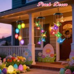 Easter Gifts for Adults, Mom Grandma Gifts for Mothers Day, Birthday Gardening Gifts for Women, Winzwon Solar Lights Outdoor Wind Chimes for Garden Yard Patio Porch Decor Butterfly Decorations