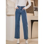 Sidefeel Women's Straight Leg Jeans High Waisted Stretchy Jeans Zimbaplatinum Wide Leg Ankle Denim Pants with Pockets Sidefeel Women's Straight Leg Jeans High Waisted Stretchy Jeans Zimbaplatinum Wide Leg Ankle Denim Pants with Pockets