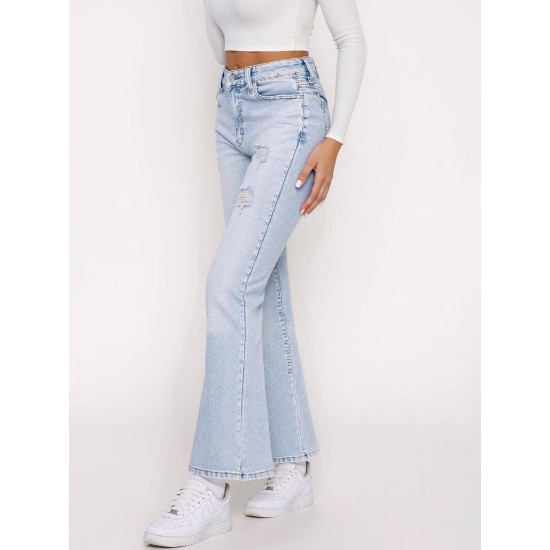 EMMIOL Women's Flare Wide Leg Jeans Stretchy High Waisted Bell Bottom 2026 Basic Bootcut Denim Pants