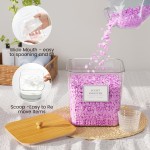 Laundry Pods Storage Container, Clear Laundry Room Organization and Storage,Detergent Powder Container,with Wooden Lids & Labels, 3+1 Pack