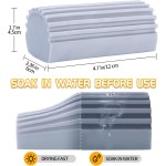 COBETE Damp Clean Duster Sponge,4pack Magic Sponge Eraser,Reusable Damp Dusting Sponge Household Cleaning for Blinds, Glass, Baseboards,Radiators,Window Track Grooves(Multi Color)