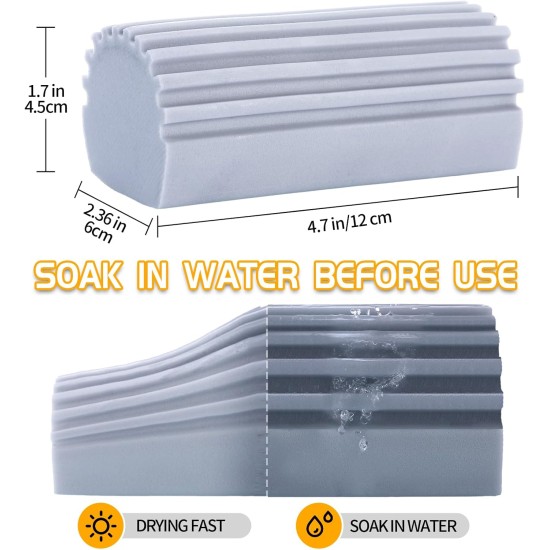 COBETE Damp Clean Duster Sponge,4pack Magic Sponge Eraser,Reusable Damp Dusting Sponge Household Cleaning for Blinds, Glass, Baseboards,Radiators,Window Track Grooves(Multi Color)