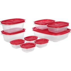 Rubbermaid EasyStore Large Containers, 18-Piece Set, Food Storage Containers with Lids